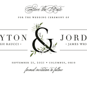 "Adorned Ampersand" - Save the Dates in Cotton by Jennifer Postorino - Detail