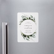 "Natures Greens" - Save the Dates in Ivory by Susan Moyal - Front