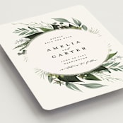 "Natures Greens" - Save the Dates in Ivory by Susan Moyal - Detail