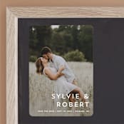 "Modern offset" - Save the Dates in Cream by Stacey Meacham - Front