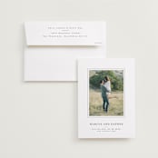 "Daisies" - Save the Date Photo Mount Cards in Ink by Wildfield Paper Co - Card with Envelope