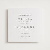 "Classy Type" - Letterpress Save The Dates in Soft Black by Hooray Creative - One Color