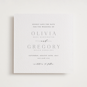 "Classy Type" - Letterpress Save The Dates in Soft Black by Hooray Creative - Two Color