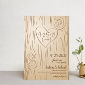 "Fall Carving" - Save the Dates in Woodgrain by Amanda Joy - Front