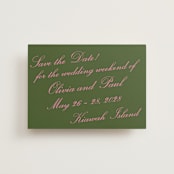 "Kiawah" - Save the Dates in Moss by Megan Davis - Front