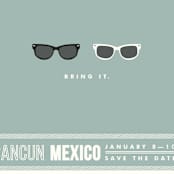 "Shades" - Save the Dates in Celadon by Olive and Violet - Detail
