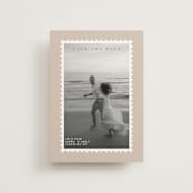 "Stamp" - Save the Dates in Taupe by Claire - Front