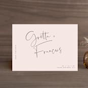 "Oversized" - Save the Dates in Rosewater by Mere Paper - Front