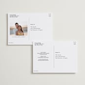 "Showered" - Save the Dates in Graphite by Claudia Orengo - Back of Card Options