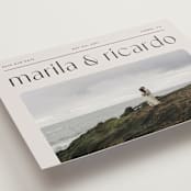 "Nameplate" - Save the Dates in Linen by Blustery August - Detail