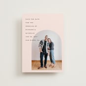 "Minimalist Pop" - Save the Dates in Blush by Katie Zimpel - Front