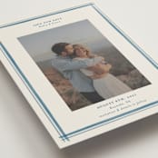 "Gingham Border" - Save the Dates in Indigo by Hannah Bowman - Detail