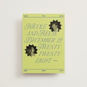 "communiqué" - Save the Dates in Chartreuse by Jennifer Lew - Front