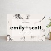 "Brush Strokes" - Save the Dates in Onyx by Joyce Pinheiro - Front