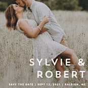 "Modern offset" - Save the Dates in Cream by Stacey Meacham - Detail