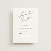 "Beautifully Scripted" - Save the Dates in Pearl by Hooray Creative - Front