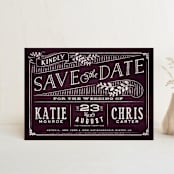 "Slated Forever" - Save the Dates in Plum by GeekInk Design - Front