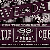 "Slated Forever" - Save the Dates in Plum by GeekInk Design - Detail