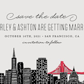 "Big City - San Francisco" - Save the Dates in Light Taupe by Hooray Creative - Detail