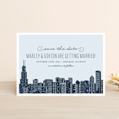 "Big City - Chicago" - Save the Dates in Pale Blue by Hooray Creative - Front