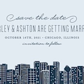 "Big City - Chicago" - Save the Dates in Pale Blue by Hooray Creative - Detail