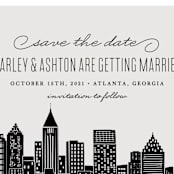 "Big City - Atlanta" - Save the Dates in Light Taupe by Hooray Creative - Detail
