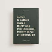 "Modern Type" - Save the Dates in Spruce by April Astudillo - Front