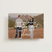 "Oh By the Way" - Save the Dates in Marshmallow by Keen Peachy - Front
