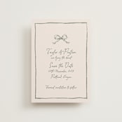 "ribbon bow drawing" - Save the Dates in Moss by Cass Loh - Front