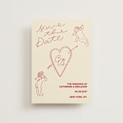 "Crazy Little Thing Called Love" - Save the Dates in Cream by Helena Vitto - Front