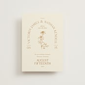 "Floral Type Arch" - Save the Dates in Cream by Baumbirdy - Front