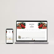 "Tropical Bouquet" - Save the Dates in Basil by Elly - FREE Wedding Website