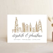 "Chicago Skyline" - Save the Dates in Gold Coast by Abby Munn - Front