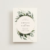 "Natures Greens" - Save the Dates in Ivory by Susan Moyal - Front