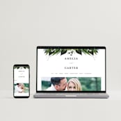 "Natures Greens" - Save the Dates in Ivory by Susan Moyal - FREE Wedding Website