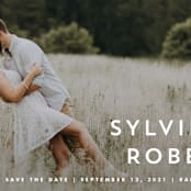 "Modern offset" - Save the Dates in Cream by Stacey Meacham - Detail