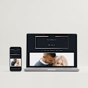 "Luster" - Save the Dates in Ocean by Stacey Meacham - FREE Wedding Website