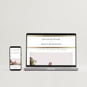 "Classic Monogram" - Save the Dates in Powder by Stacey Meacham - FREE Wedding Website