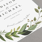 "Vines of Green" - Save the Dates in Fern by Susan Moyal - Detail