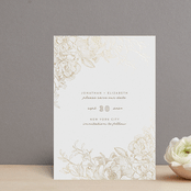 "Engraved Flowers" - Save the Dates in Latte by Phrosné Barwood - Front