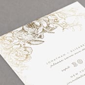 "Engraved Flowers" - Save the Dates in Latte by Phrosné Barwood - Detail