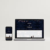 "glistening stardust" - Save the Dates in Midnight by Angela Marzuki - FREE Wedding Website