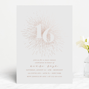 "Starburst" - Sweet Sixteen Party Invitations in Cocoa by Ana Sharpe - Front