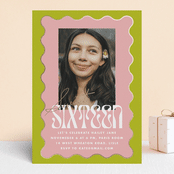"wavy frame" - Sweet Sixteen Party Invitations in Key Lime by Baumbirdy - Front