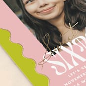"wavy frame" - Sweet Sixteen Party Invitations in Key Lime by Baumbirdy - Detail