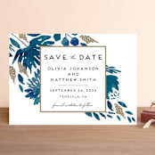 "Watercolor Delight" - Save the Dates in Indigo by Petra Kern - Front