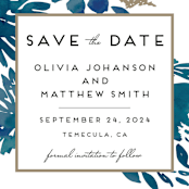 "Watercolor Delight" - Save the Dates in Indigo by Petra Kern - Detail