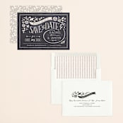 "Alabaster Florals" - Save the Dates in Slate by Jennifer Wick - Assembled