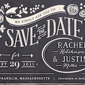 "Alabaster Florals" - Save the Dates in Slate by Jennifer Wick - Detail