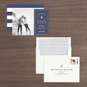 "Down by the Sea" - Save the Dates in Marine by Sandra Picco Design - Assembled